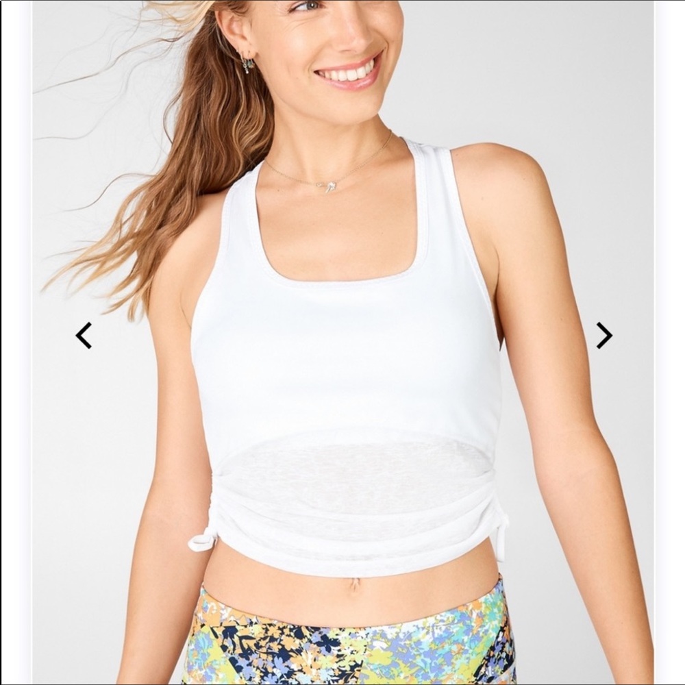 New Fabletics Ryan Midi Logo Sport Bra Large White